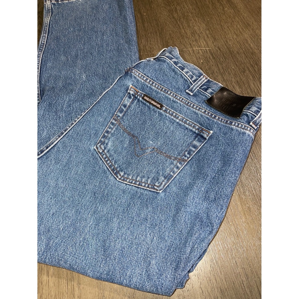 Harley-Davidson Mens 44x32 Blue Jeans Straight Leg Denim MotorClothes 99026-07VM
